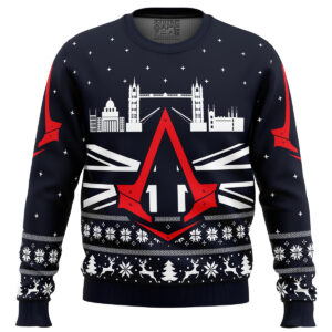 Assassins Creed London Bridge Gifts For Family Holiday Christmas Ugly Sweater