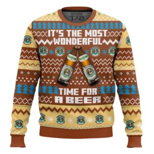 Augustiner Brau Its the Most Wonderful time for a Beer Best Holiday Christmas Ugly Sweater Gifts For Family