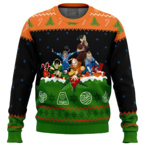 Avatar the Last Airbender On the Chimney Top Gifts For Family Holiday Christmas Ugly Sweater