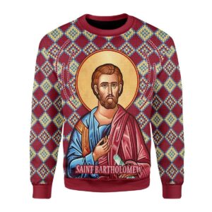 Bartholomew the Apostle Best Gifts For Family For Holiday Christmas Ugly Sweater