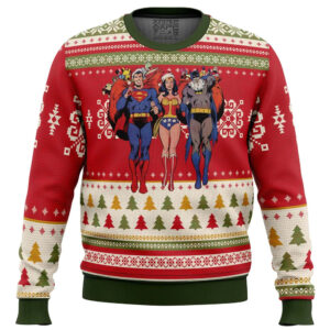 Batman superman Wonder woman Gifts For Family Holiday Christmas Ugly Sweater