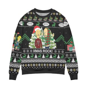 Beavis and Butt-Head Xmas Rock Gifts For Family Holiday Christmas Ugly Sweater