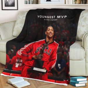 Chicago Bulls Derrick Rose Youngest MVP In NBA History Fleece Blanket