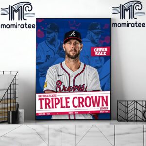 Chris Sale Is The 2024 MLB National League Pitcher Triple Crown Winner Home Decor Poster Canvas