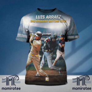 Congrats Luis Arraez Becomes The First Player In MLB History To Win 3 Consecutive Batting Titles With 3 Different Teams All Over Print Shirt