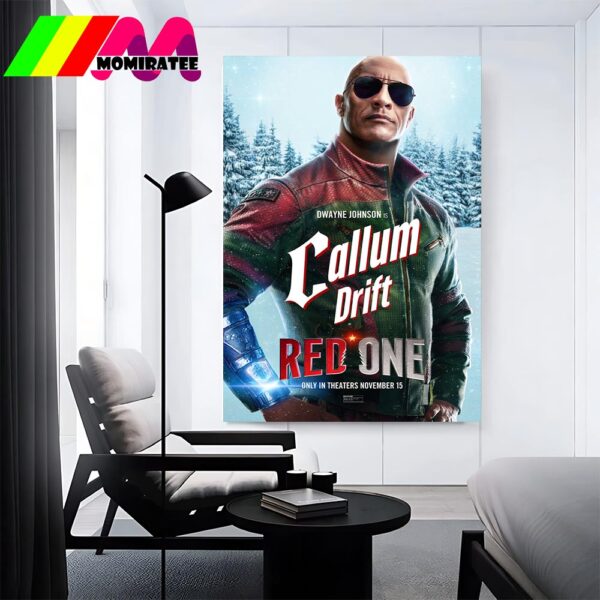 Dwayne Johnson The Rock As Callum Drift In Red One Movie Official Poster November 15th 2024 Home Decor Poster Canvas