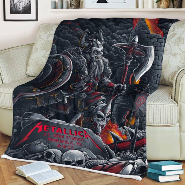 Metallica M72 Minneapolis At US Bank Stadium Minneapolis MN US August 16th M72 North American Tour 2024 Fleece Blanket