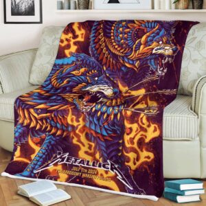 Metallica M72 World Tour No Repeat Weekend M72 Warsaw Poland At PGE Narodowy July 7th 2024 Fleece Blanket