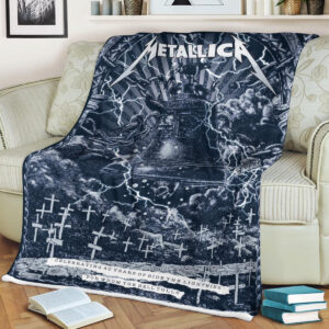 Metallica Ride The Lightning Celebration Poster For Whom The Bell Tolls By Chris Alliston Fleece Blanket