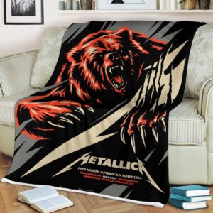 Metallica The Red Black Bear For M72 Chicago IL US M72 North American Tour 2024 Fleece Blanket