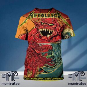 Metallica World Tour M72 Madrid Last Gig In Europe At Estadio Civitas Metropolitano Madrid Spain July 14th 2024 All Over Print Shirt