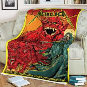 Metallica World Tour M72 Madrid Last Gig In Europe At Estadio Civitas Metropolitano Madrid Spain July 14th 2024 Fleece Blanket