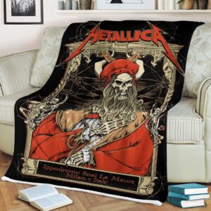 Metallica World Tour M72 Milan I-Days Milano at Ippodromo Snai La Maura Milan Italy May 29th 2024 Fleece Blanket