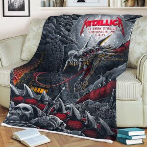 Metallica World Tour M72 North American Tour 2024 The Horned Snake At US Bank Stadium Minneapolis MN US For M72 Minneapolis August 18th 2024 Fleece Blanket