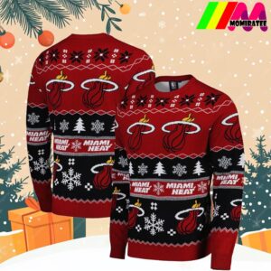 Miami Heat 2024 NBA Team Christmas Ugly Sweater