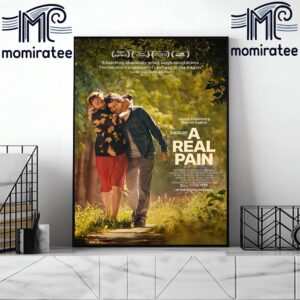 Official Poster A Real Pain Starring Jesse Eisenberg And Kieran Culkin Home Decor Poster Canvas