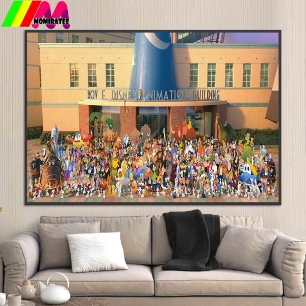 Once Upon A Studio Group Photo Featuring 543 Disney Characters From All The Animated Films Home Decor Poster Canvas