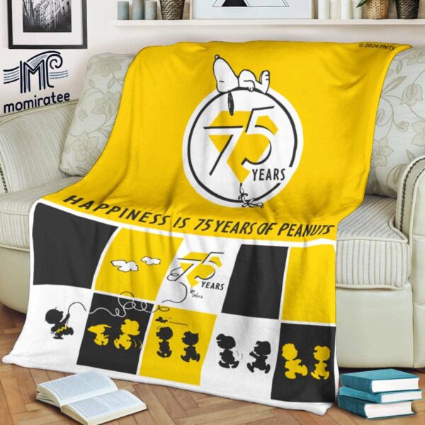 Peanuts 75th Anniversary As A Comic Book On October 2 2025 Happiness Is 75 Years Of Peanuts Fleece Blanket