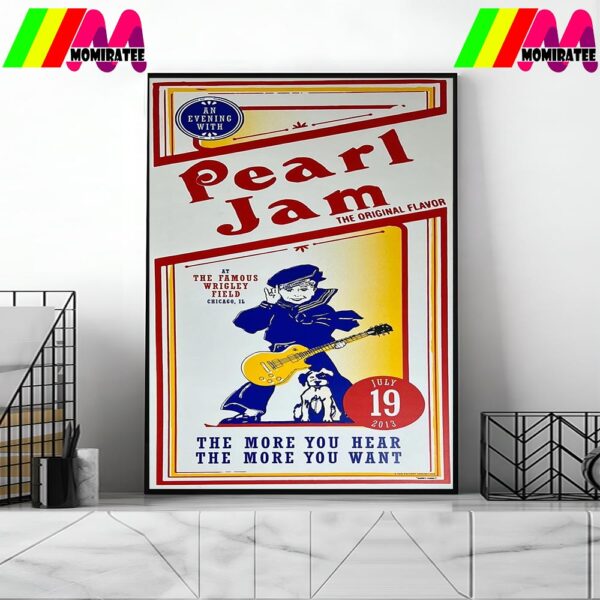 Pearl Jam 2013 Kevin Shuss Cracker Jack Poster At The Famous Wrigley Field Chicago IL Home Decor Poster Canvas