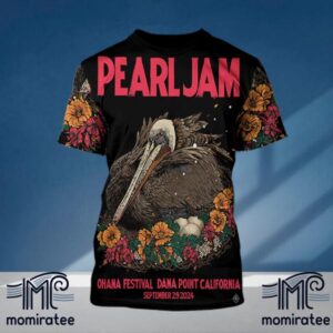 Pearl Jam At The Ohana Festival Dana Point CA September 29th 2024 Merch Poster By Richey Beckett All Over Print Shirt