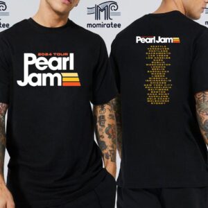 Pearl Jam Dark Matter World Tour 2024 Address List Two Sides Classic Music T-Shirt