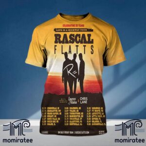 Rascal Flatts Celebrating 25th Anniversary Life Is A Highway Tour With Special Guests Lauren Alaina And Chris Lane All Over Print Shirt