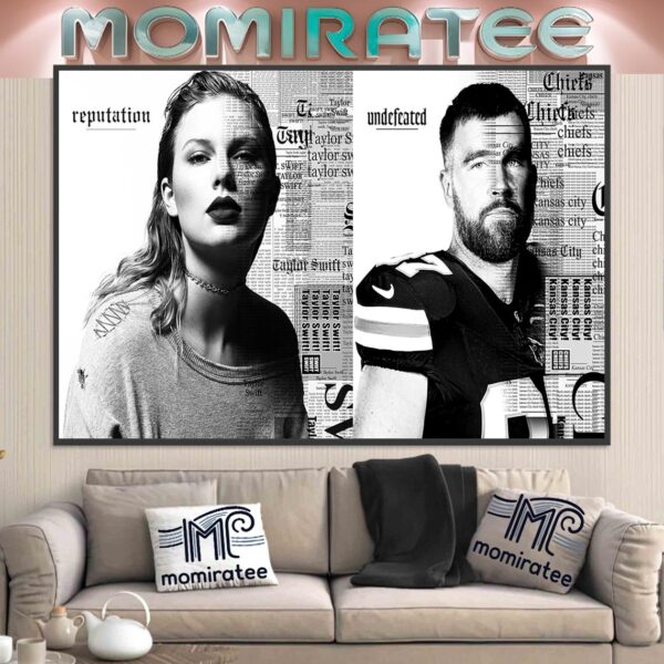 Taylor Swift’s Reputation Cover Art With Travis Kelce Following Kansas City Chiefs 5-0 New Orleans Saints Home Decor Poster Canvas