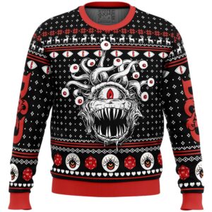 Beholder Dungeons and Dragons Gifts For Family Holiday Christmas Ugly Sweater