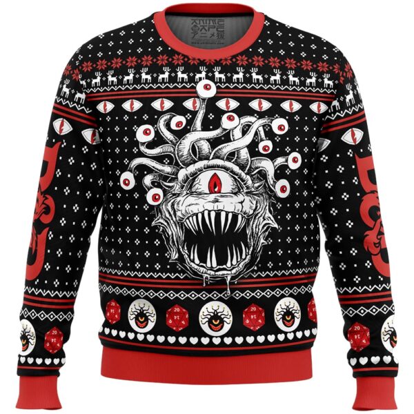 Beholder Dungeons and Dragons Gifts For Family Holiday Christmas Ugly Sweater