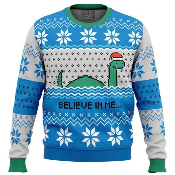 Believe in me Nessie Gifts For Family Holiday Christmas Ugly Sweater