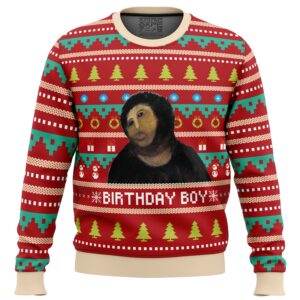 Birthday Boy Potato Jesus Gifts For Family Holiday Christmas Ugly Sweater