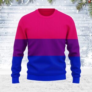 Bisexual Flag Gifts For Family Holiday Christmas Ugly Sweater