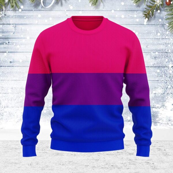 Bisexual Flag Gifts For Family Holiday Christmas Ugly Sweater