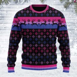 Bisexual Pride Flag Gifts For Family Holiday Christmas Ugly Sweater