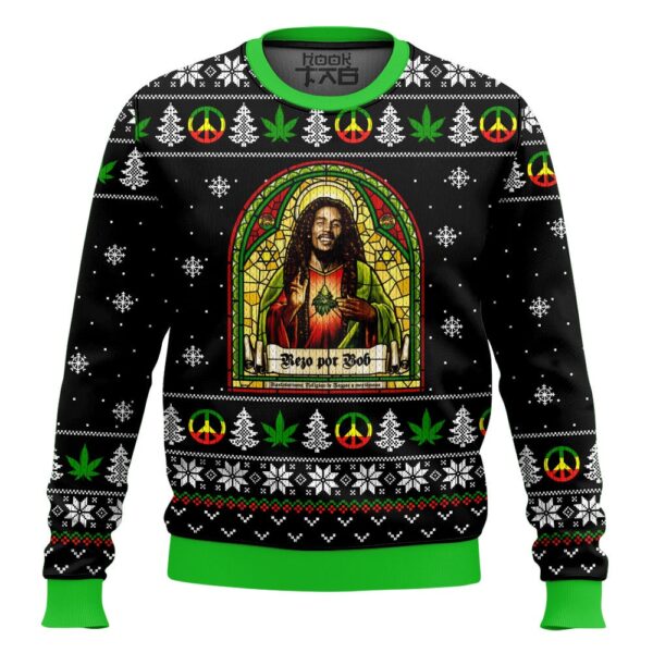 Bob Marley Marijuana Jesus Christmas Best Holiday Christmas Ugly Sweater Gifts For Family