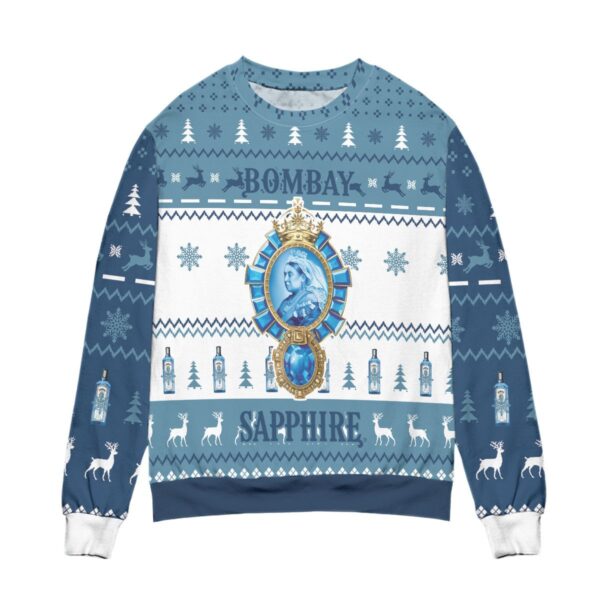 Bombay Sapphire 3D Christmas Best Holiday Christmas Ugly Sweater Gifts For Family