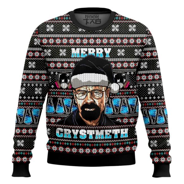 Breaking Bad Walter White Merry Crystmeth Gifts For Family Holiday Christmas Ugly Sweater