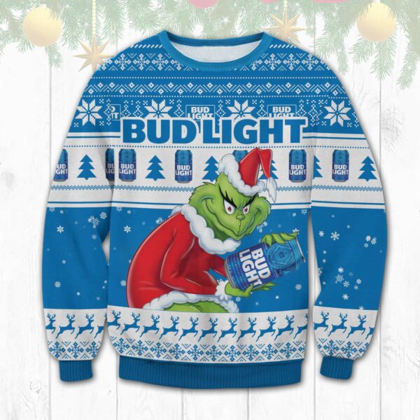 Bud Light Grinch Best Holiday Christmas Ugly Sweater Gifts For Family