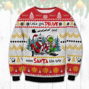 Budweiser Get Drunk Best Holiday Christmas Ugly Sweater Gifts For Family