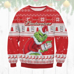 Budweiser Grinch Best Holiday Christmas Ugly Sweater Gifts For Family