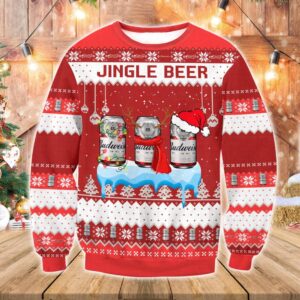 Budweiser Jingle Beer Best Holiday Christmas Ugly Sweater Gifts For Family