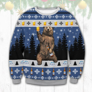 Busch Light Bear Gifts For Family Holiday Christmas Ugly Sweater