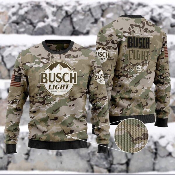 Busch Light Camo Best Holiday Christmas Ugly Sweater Gifts For Family