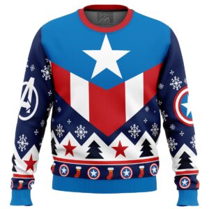 Captain America Gifts For Family Holiday Christmas Ugly Sweater