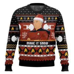 Captain Picard Give me some Snow Christmas Best Holiday Christmas Ugly Sweater Gifts For Family