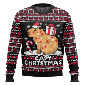 Capybara Gifts For Family Holiday Christmas Ugly Sweater