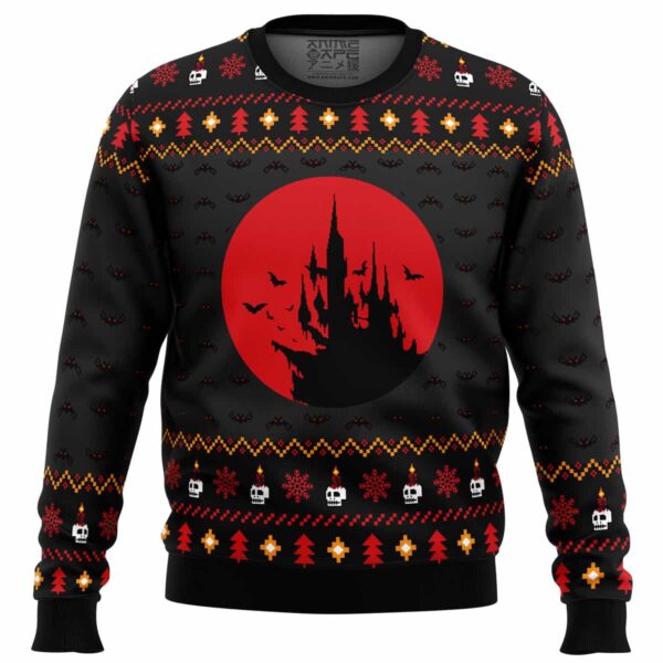 Castlevania Creepy Castle Gifts For Family Holiday Christmas Ugly Sweater