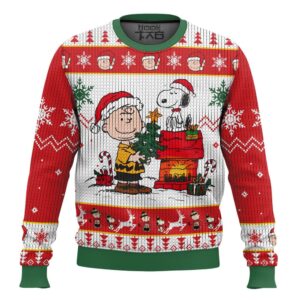 Charlie Brown and Snoopy Best Holiday Christmas Ugly Sweater Gifts For Family