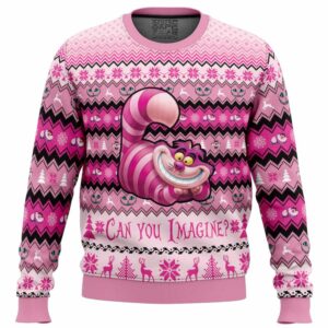 Cheshire Cat Alice in Wonderland Gifts For Family Holiday Christmas Ugly Sweater