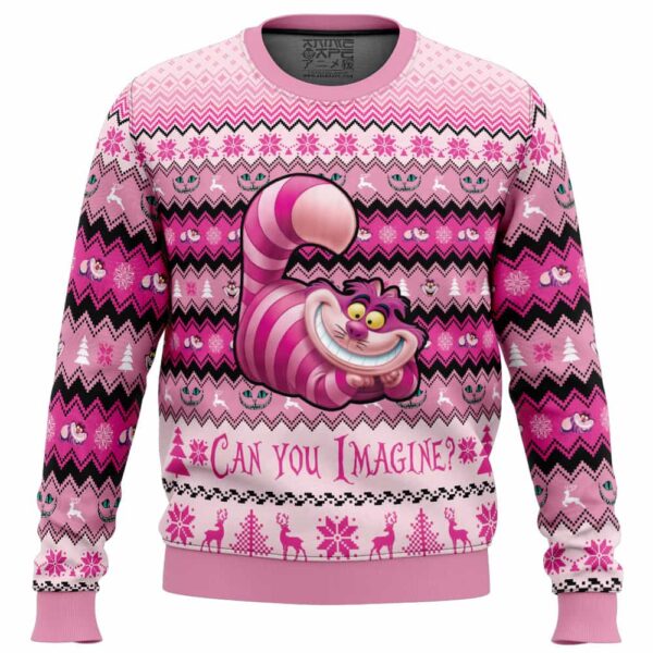 Cheshire Cat Alice in Wonderland Gifts For Family Holiday Christmas Ugly Sweater